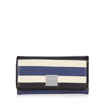 Blue broad striped purse